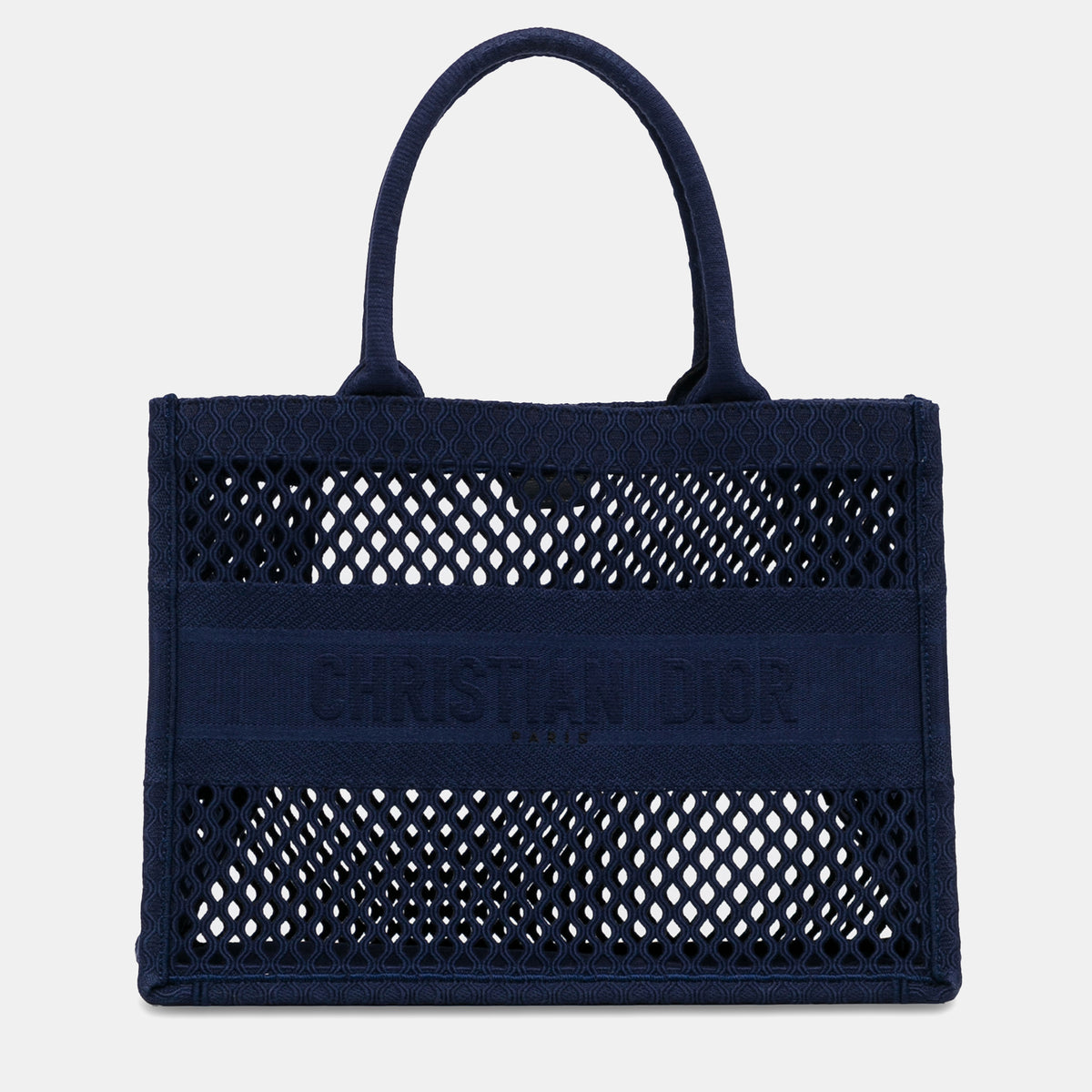 Dior Blue Medium Mesh Book Tote Bag