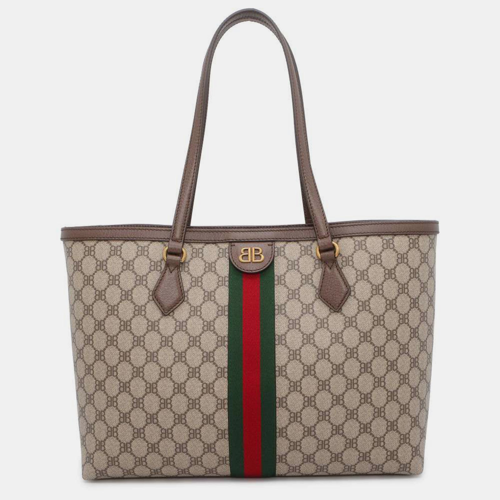 Gucci X Balenciaga Beige BB Supreme Canvas The Hacker Project Medium Tote Bag