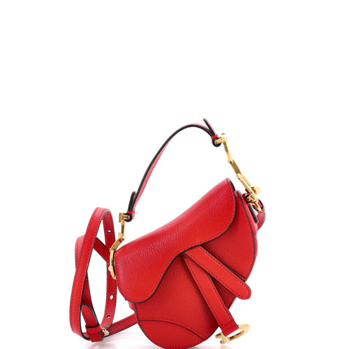 Saddle Handbag with Strap Leather Micro