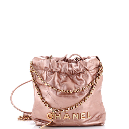 CHANEL 22 Chain Hobo Quilted Calfskin Mini