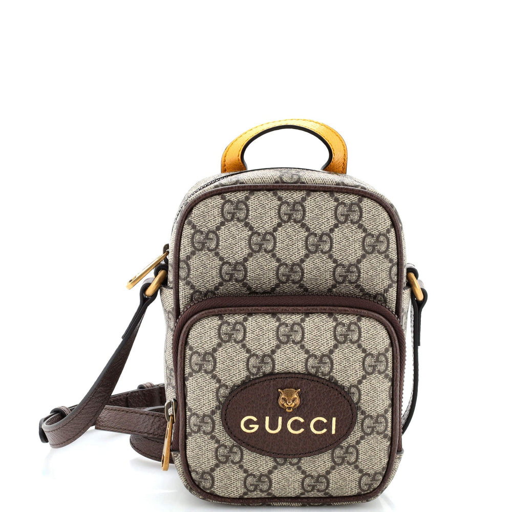 GUCCI Neo Vintage Top Handle Crossbody Bag GG Coated Canvas Mini