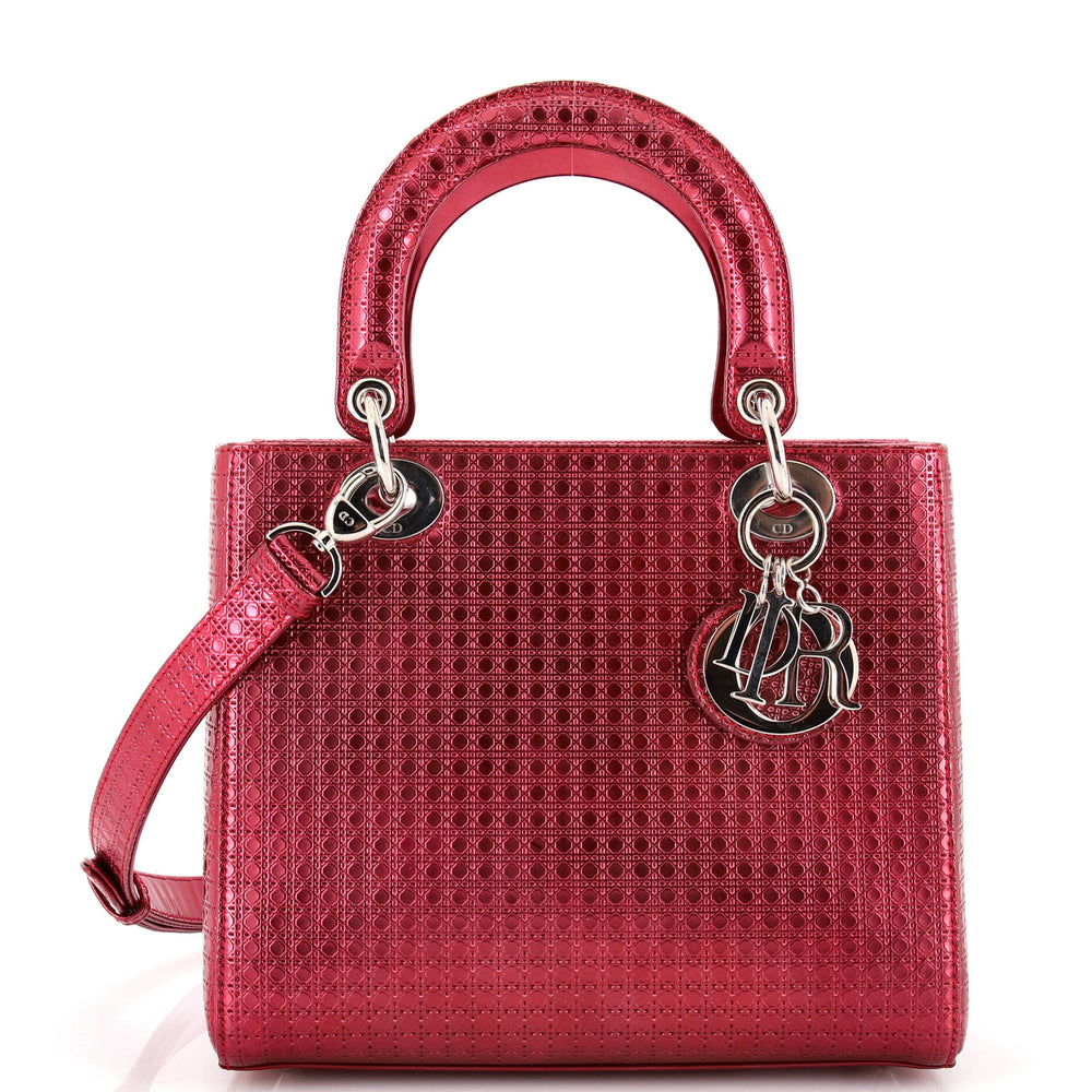 Lady Dior Bag Micro Cannage Metallic Calfskin Medium