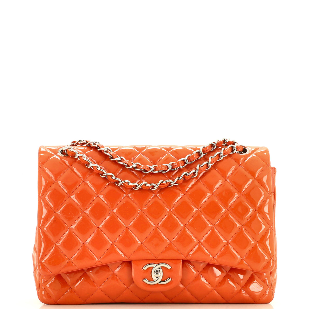 Chanel CHANEL Classic Double Flap Bag Quilted Patent Maxi