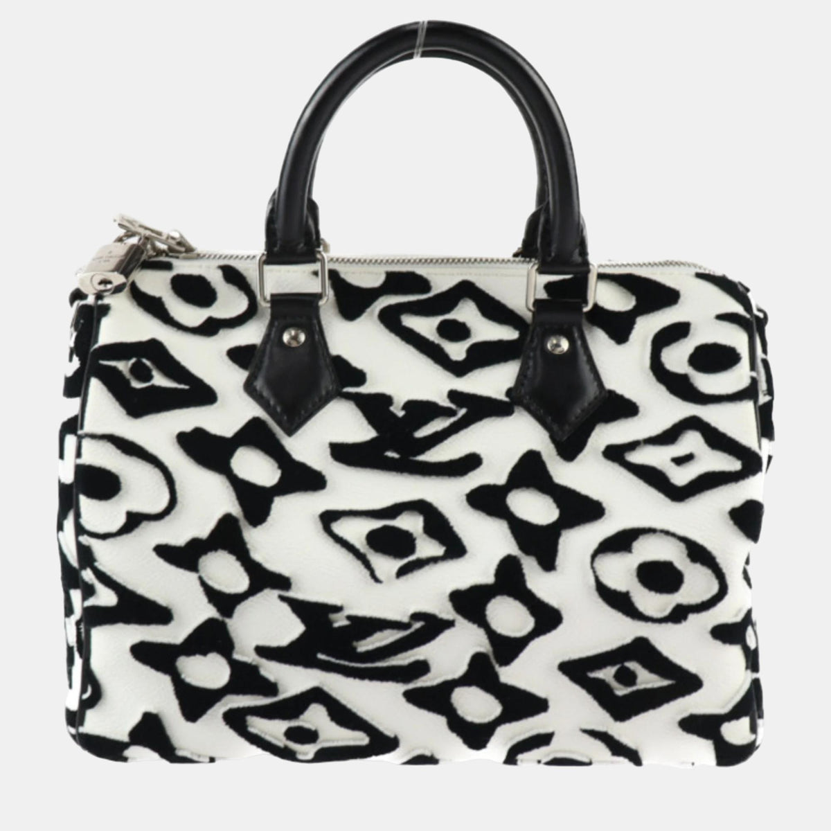 Louis Vuitton White Canvas Urs Fischer Monogram Speedy Bandouli&eacute;re 25 Satchel