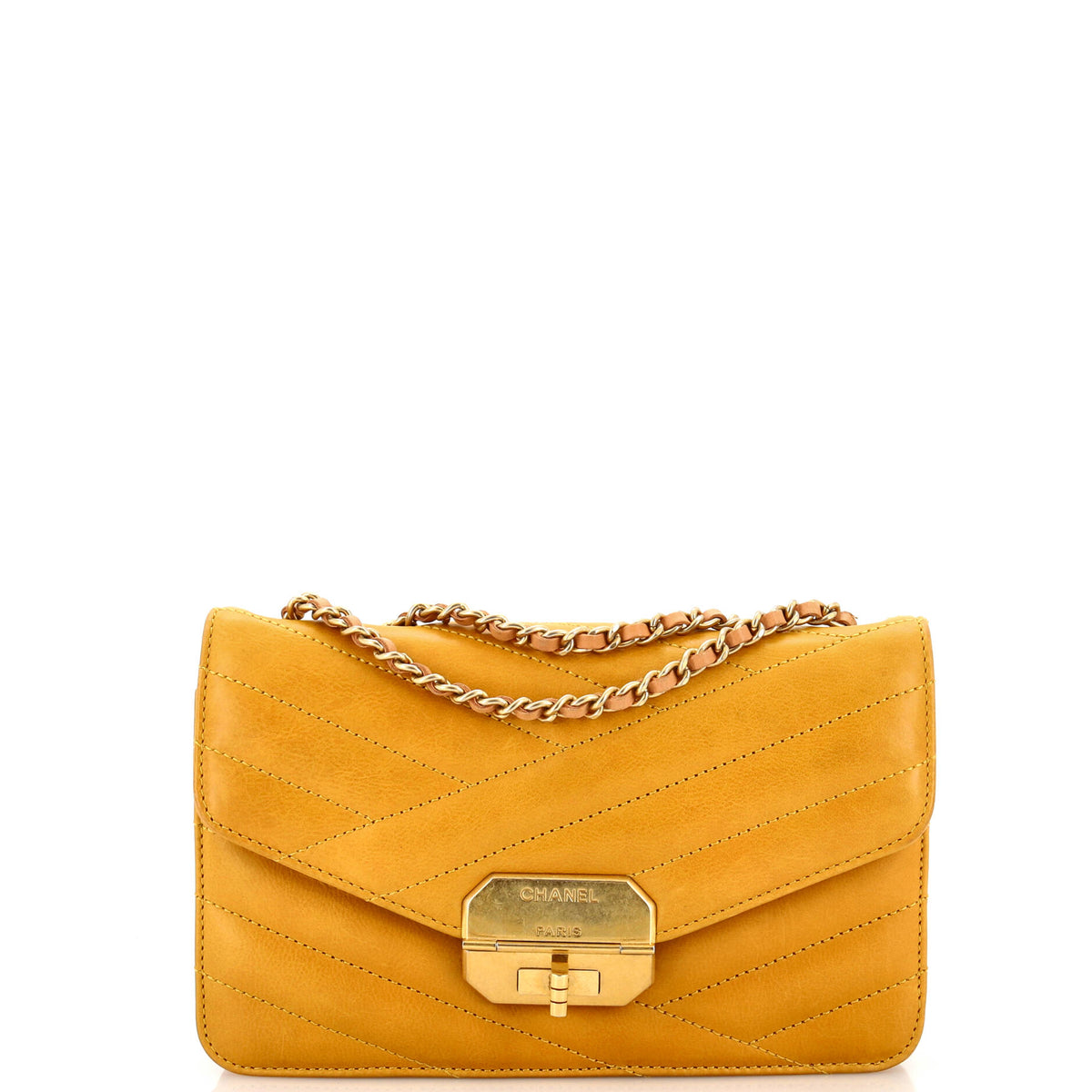 Chanel CHANEL Gabrielle Flap Bag Chevron Leather Small