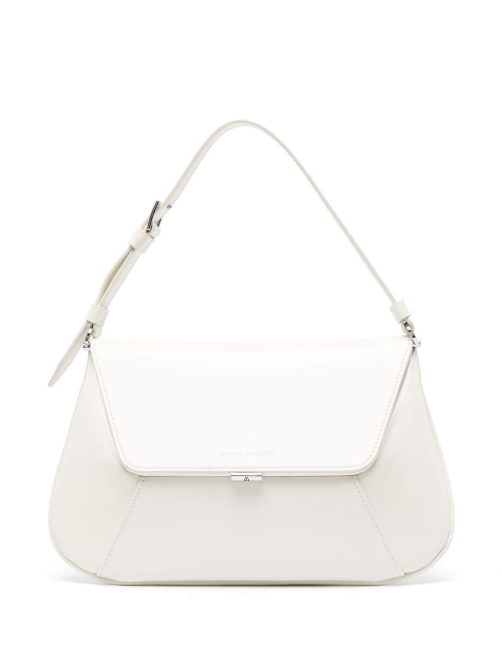 Amina Muaddi Women's Ami Leather Shoulder Bag in Beige | Size UNI | AMISPAZZOLATOALMOND&SILVER