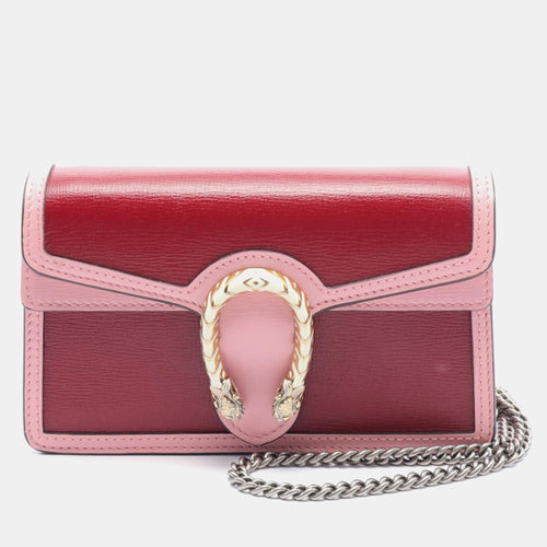 Pink Leather Leather Dionysus Super Mini Shoulder Bag