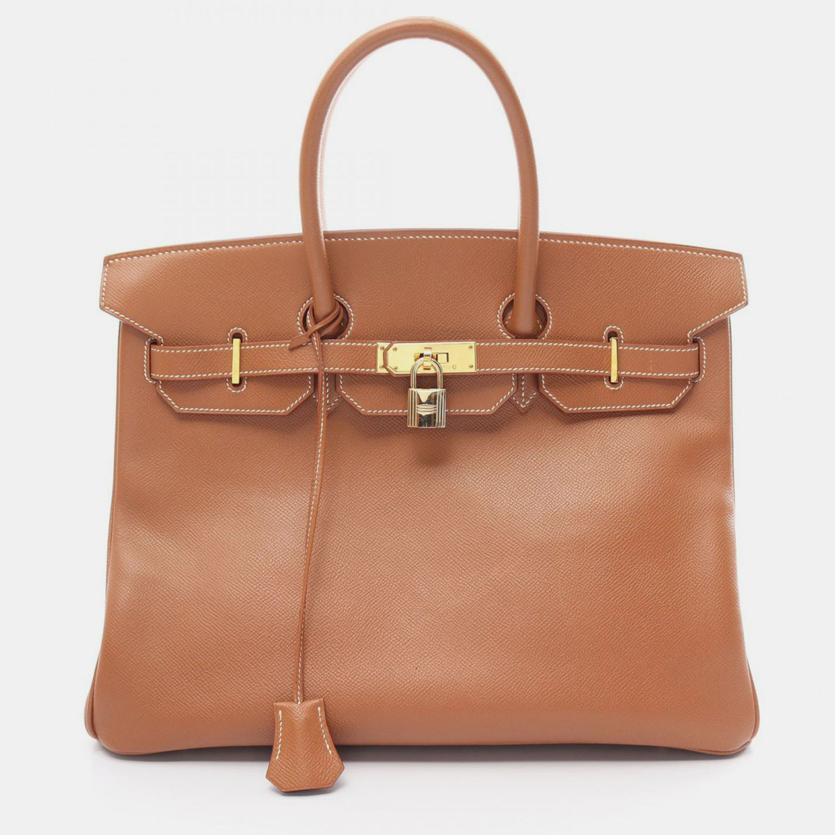 Hermès Brown Leather Courchevel Birkin 35 Bag