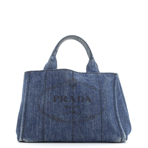 PRADA Canapa Convertible Tote Denim Mini