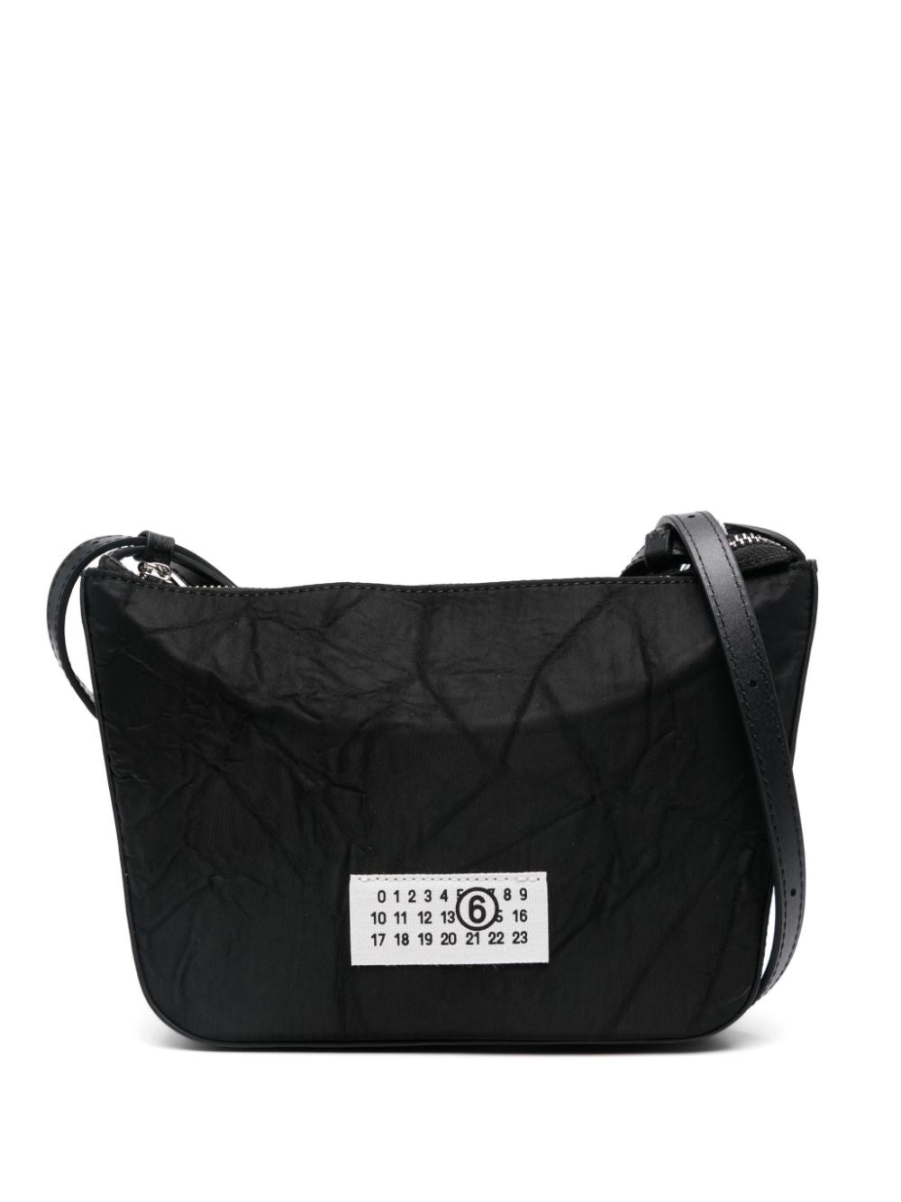 Mm6 Maison Margiela Women's Crinkled Finish Shoulder Bag in Black | Size UNI | SB5ZH0013 Color P6994T8013