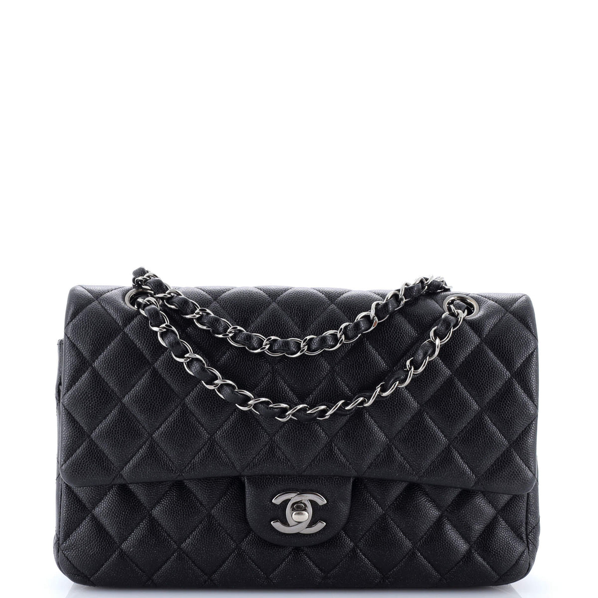 Chanel CHANEL Classic Double Flap Bag Quilted Iridescent Caviar Medium