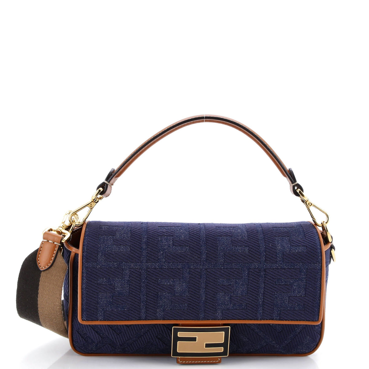 Fendi FENDI Baguette NM Bag Zucca Embroidered Canvas Medium