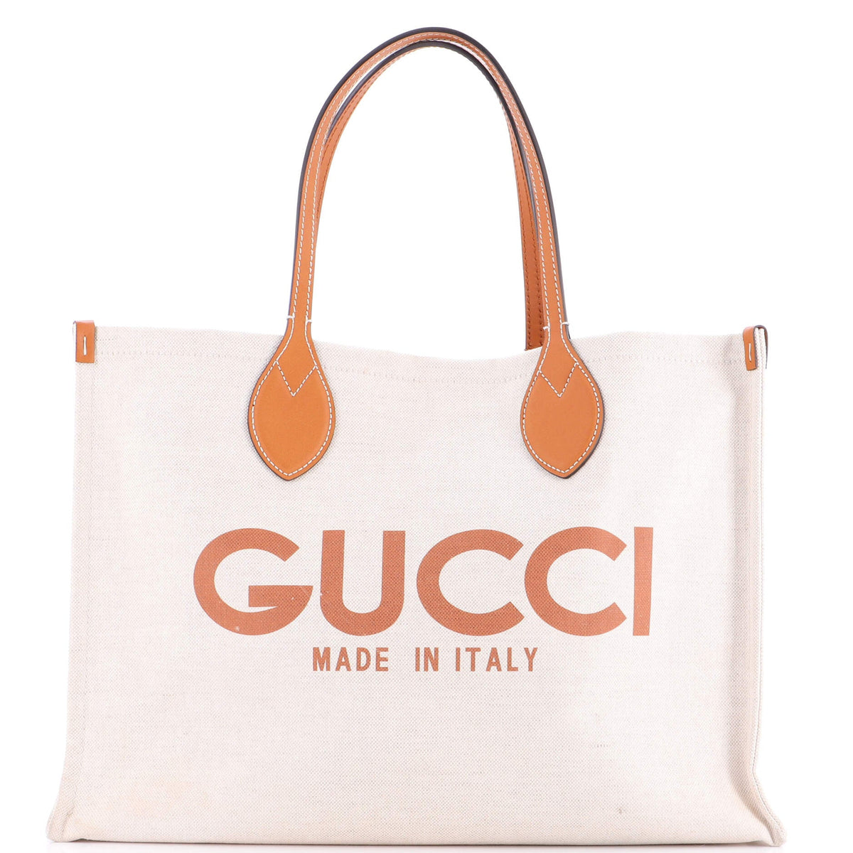 Gucci GUCCI Logo Shopper Tote Printed Canvas Medium