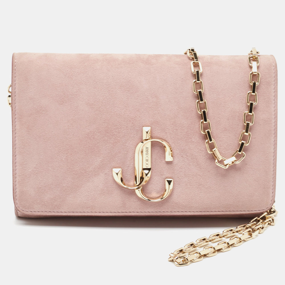 Old Rose Suede Varenne Chain Clutch