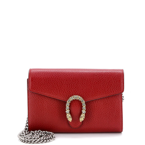 GUCCI Dionysus Chain Wallet Leather with Embellished Detail Small