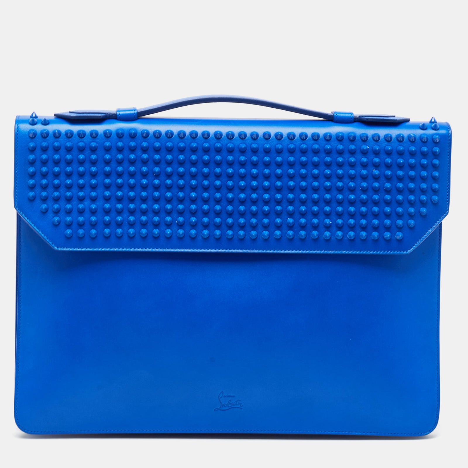 Christian Louboutin Blue Leather Spikes Alexis Document Holder