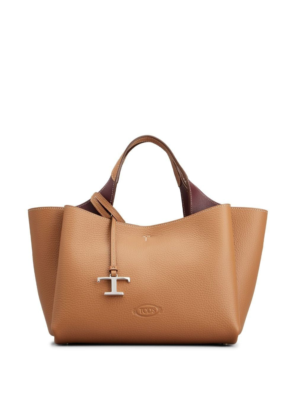 Tod's Women's Logo Plaque Leather Tote Bag in Brown | Size UNICA | XBWAPAFL100QRI