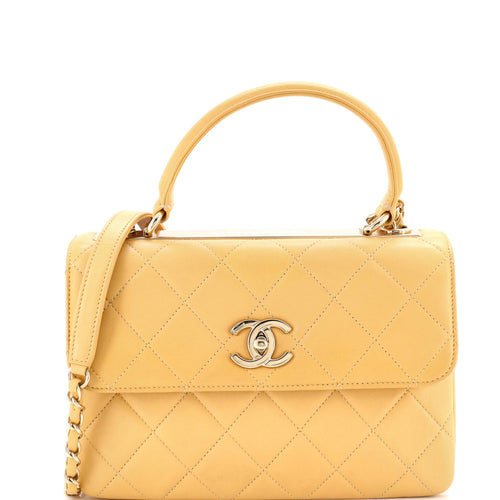 CHANEL Trendy CC Top Handle Bag Quilted Lambskin Small