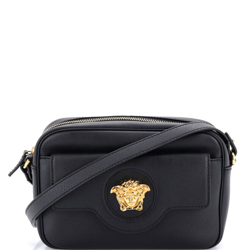 VERSACE La Medusa Flap Pocket Camera Bag Leather Small