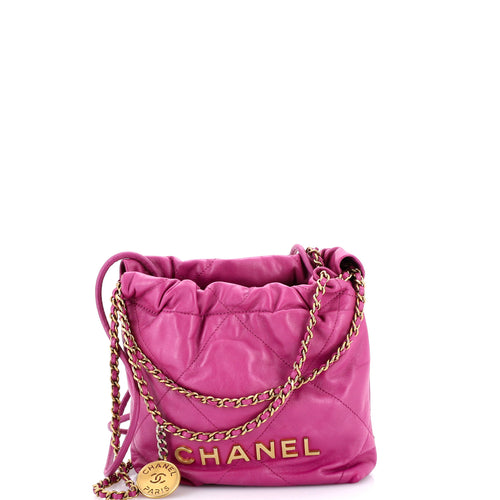CHANEL 22 Chain Hobo Quilted Calfskin Mini