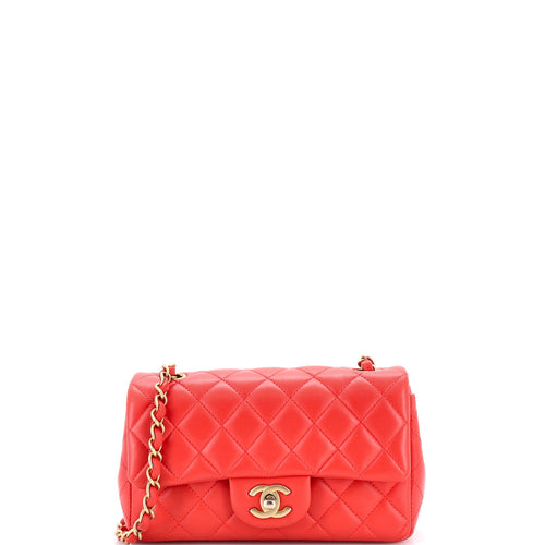 CHANEL Classic Single Flap Bag Quilted Lambskin Mini