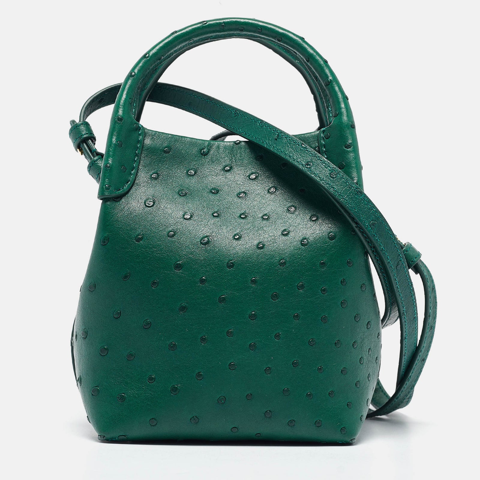 Loro Piana Green Ostrich Micro Bale Bag