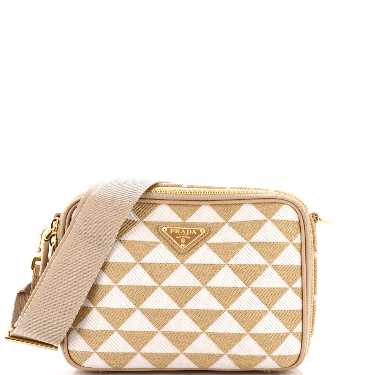 Prada PRADA Symbole Zip Around Shoulder Bag Jacquard