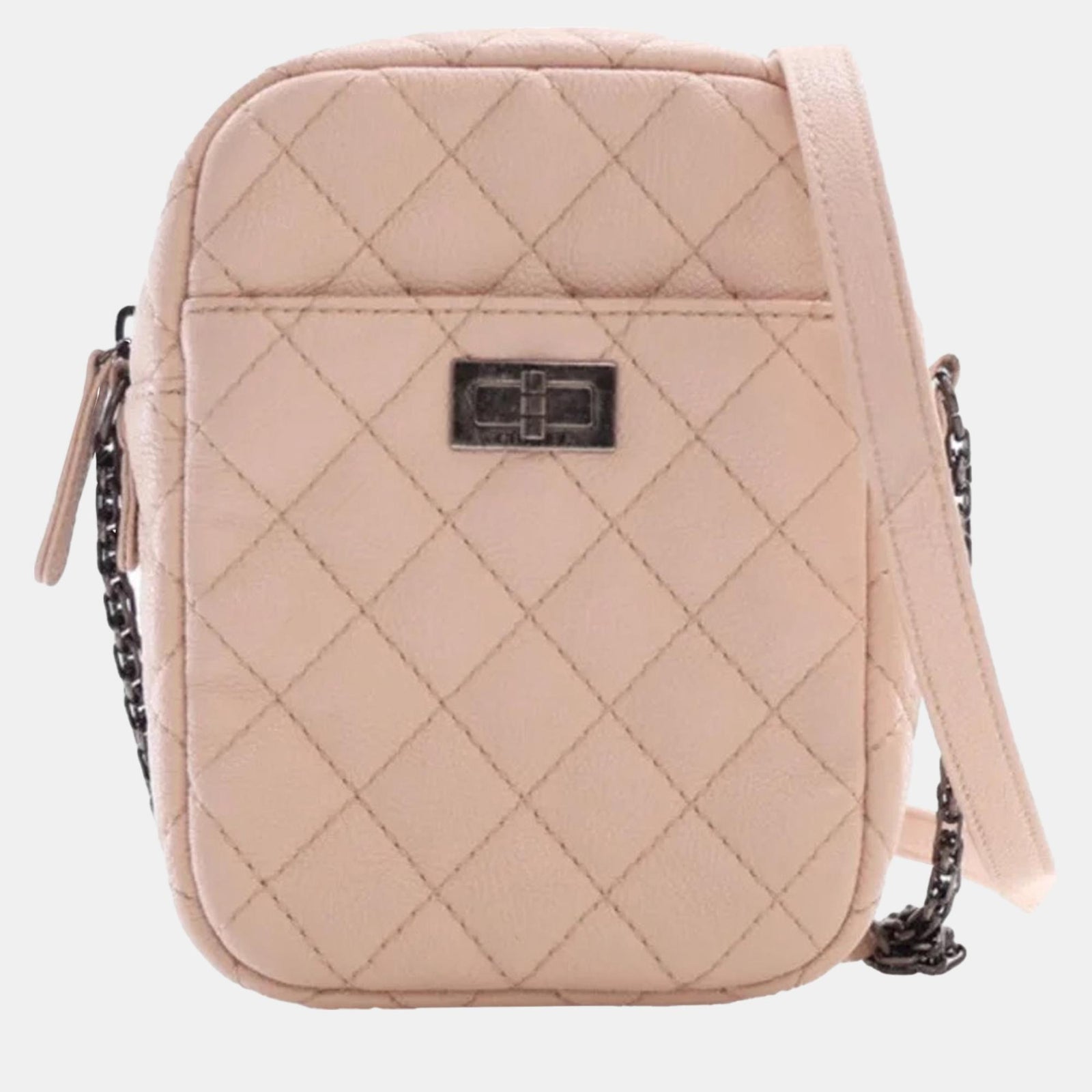 Chanel Sac pour appareil photo 16P en cuir de veau rose réédité