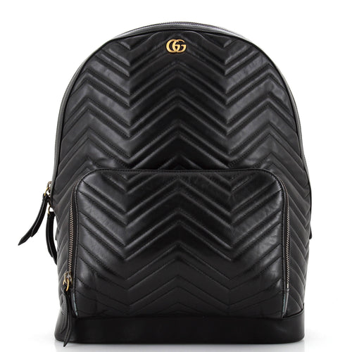 GUCCI GG Marmont Pocket Backpack Matelasse Leather Medium