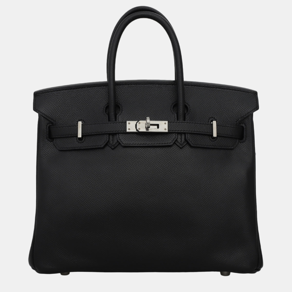 Hermès Noir Epsom Leather Birkin 25 Tote Bag