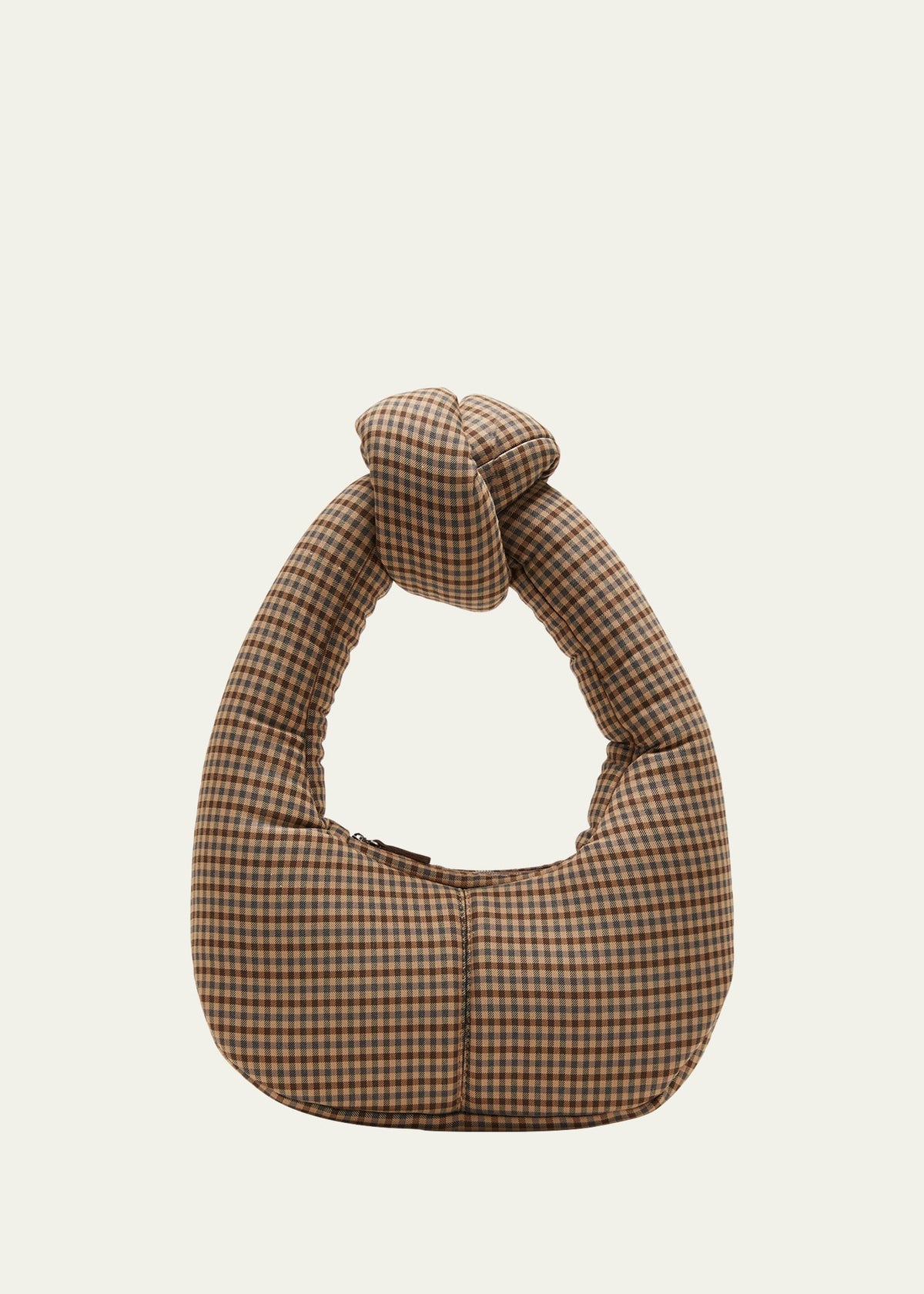 A.w.a.k.e. Mode Mia Gingham Knot Top-Handle Bag