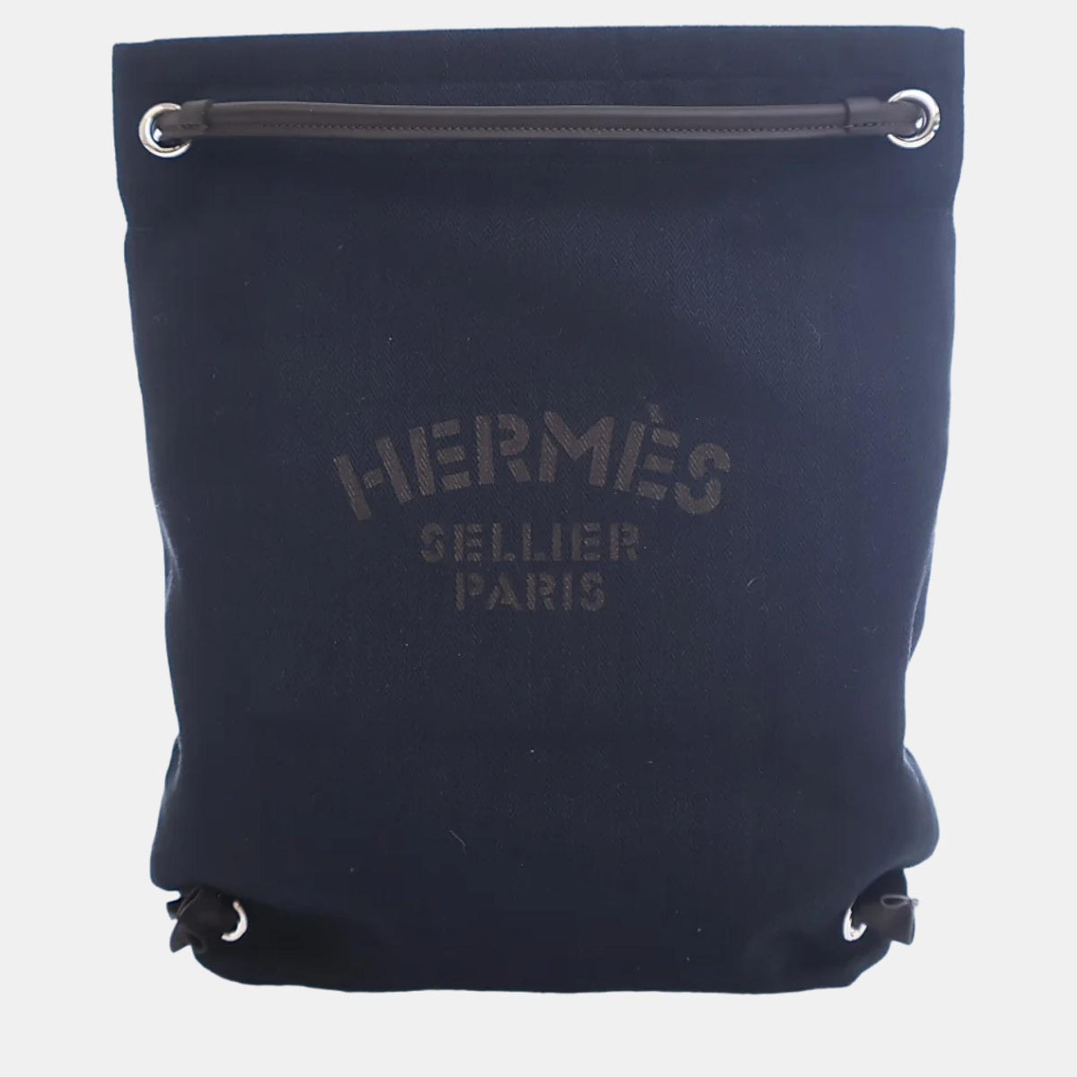 Hermès Blue Brown Canvas Swift Maline Bag