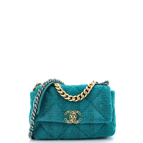 CHANEL 19 Flap Bag Quilted Tweed Medium