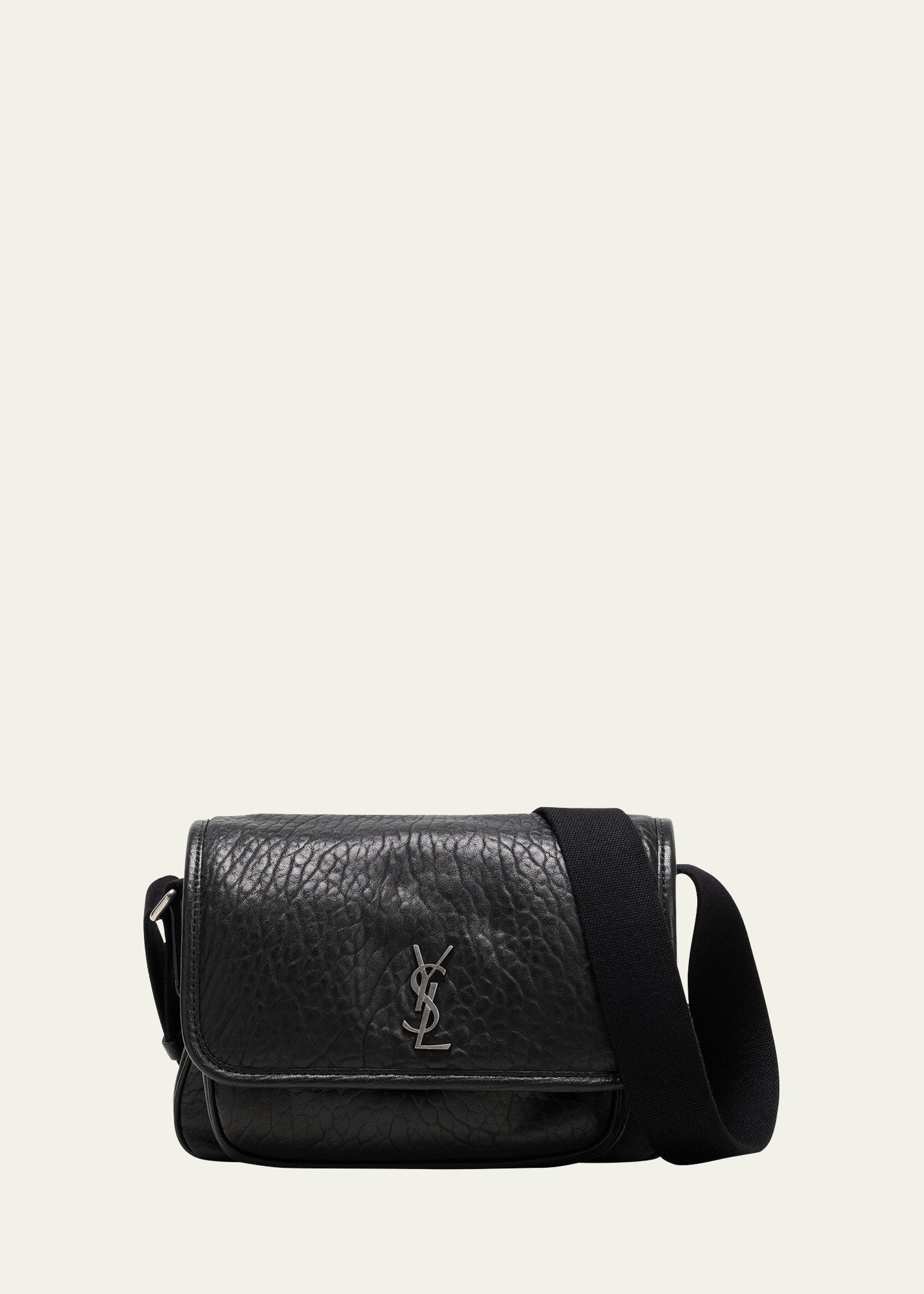 Saint Laurent Men's Niki Small Messenger Bag in Grained Lambskin