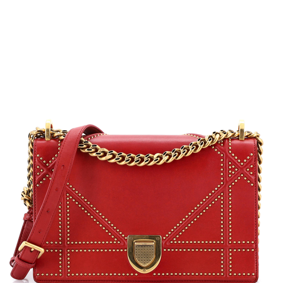 Christian Dior Diorama Flap Bag Studded Leather Medium