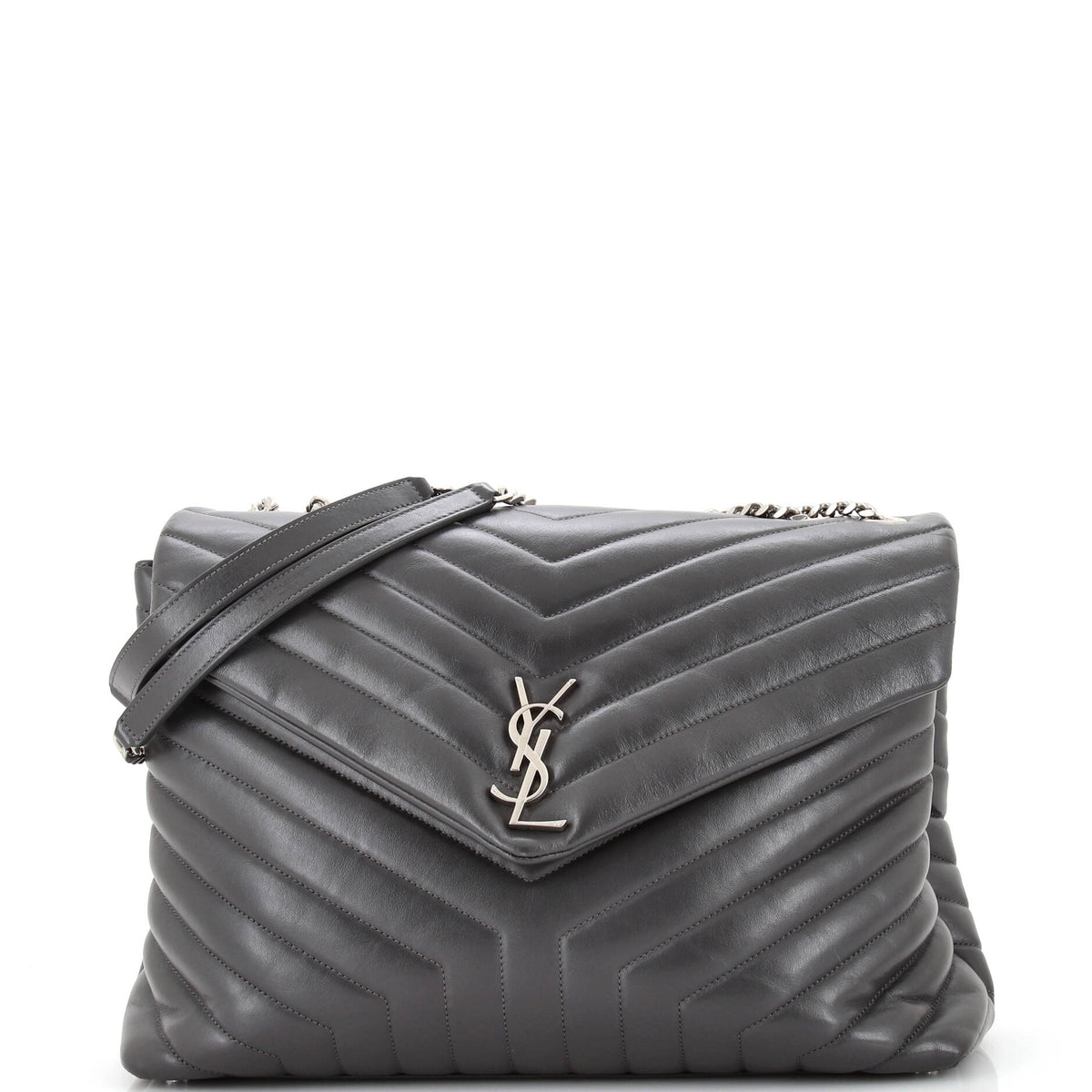 Saint Laurent Loulou Shoulder Bag Matelasse Chevron Leather Large