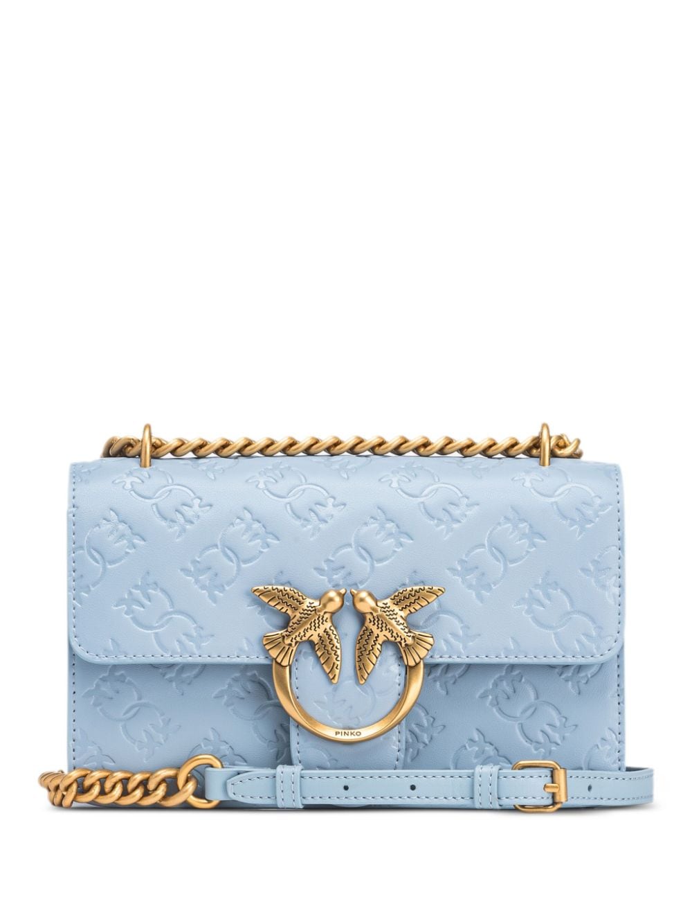 Pinko Women's Light Blue Calf Leather Bag in Light Blue/Gold | Size UNI | 100074 Color A1YBE57Q