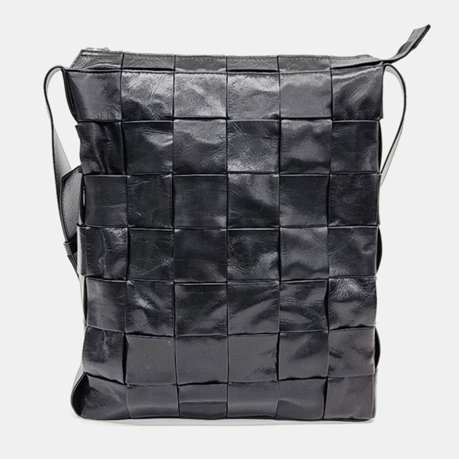 Bottega Veneta Sac à bandoulière Cassette en cuir intrecciato noir