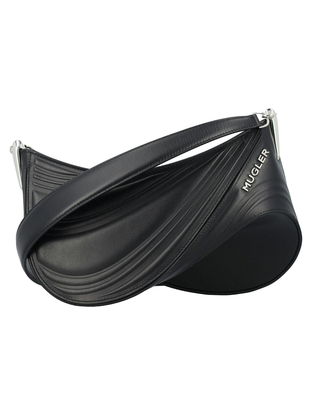 Mugler Women's Medium Embossed Spiral Curve 01 in Black | 24PSA0006906 Color 1999