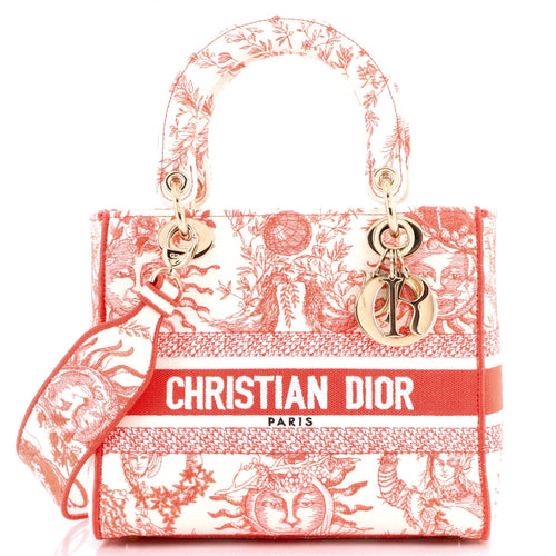 Lady D-Lite Bag Embroidered Canvas Medium