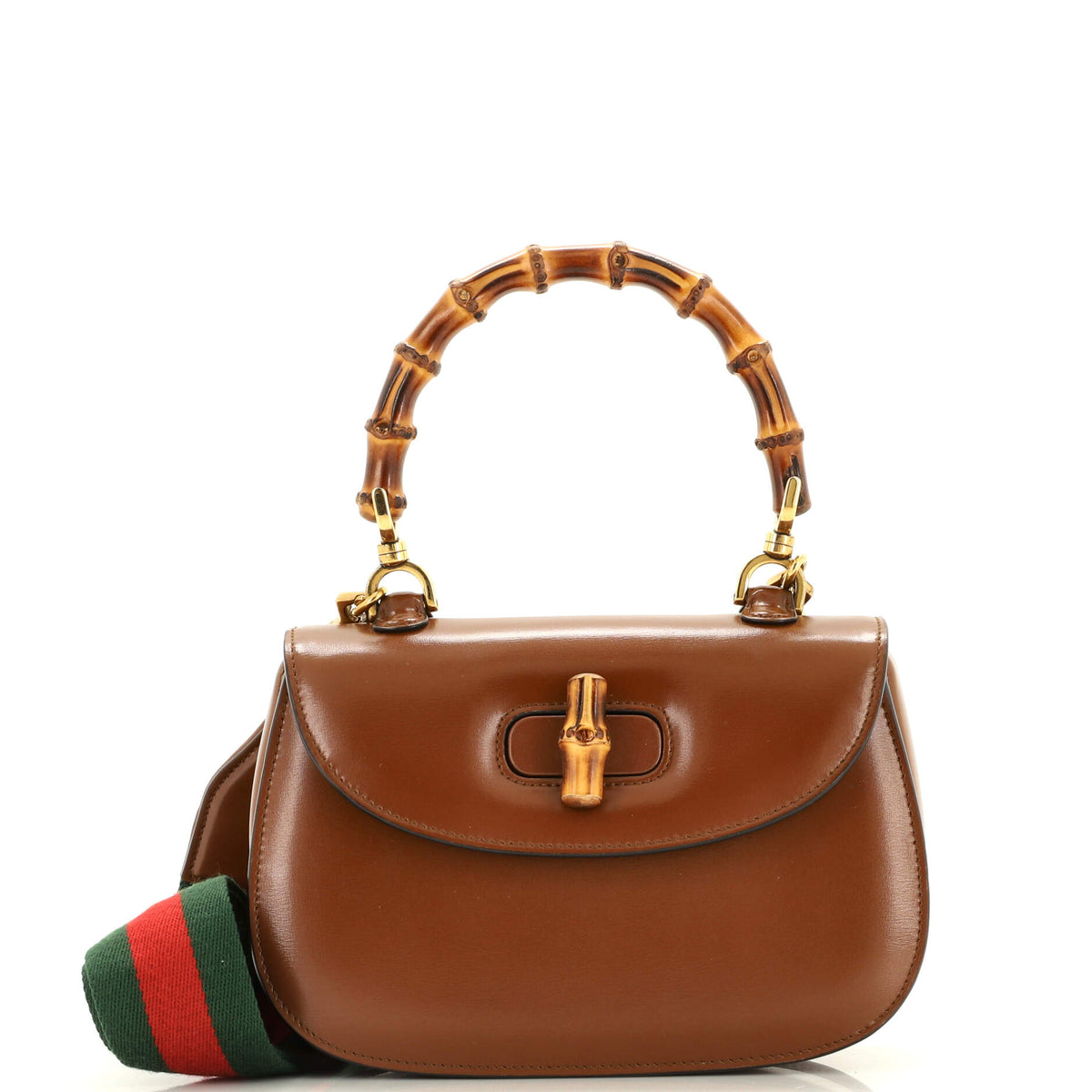 Gucci GUCCI Bamboo 1947 Top Handle Bag Leather Small