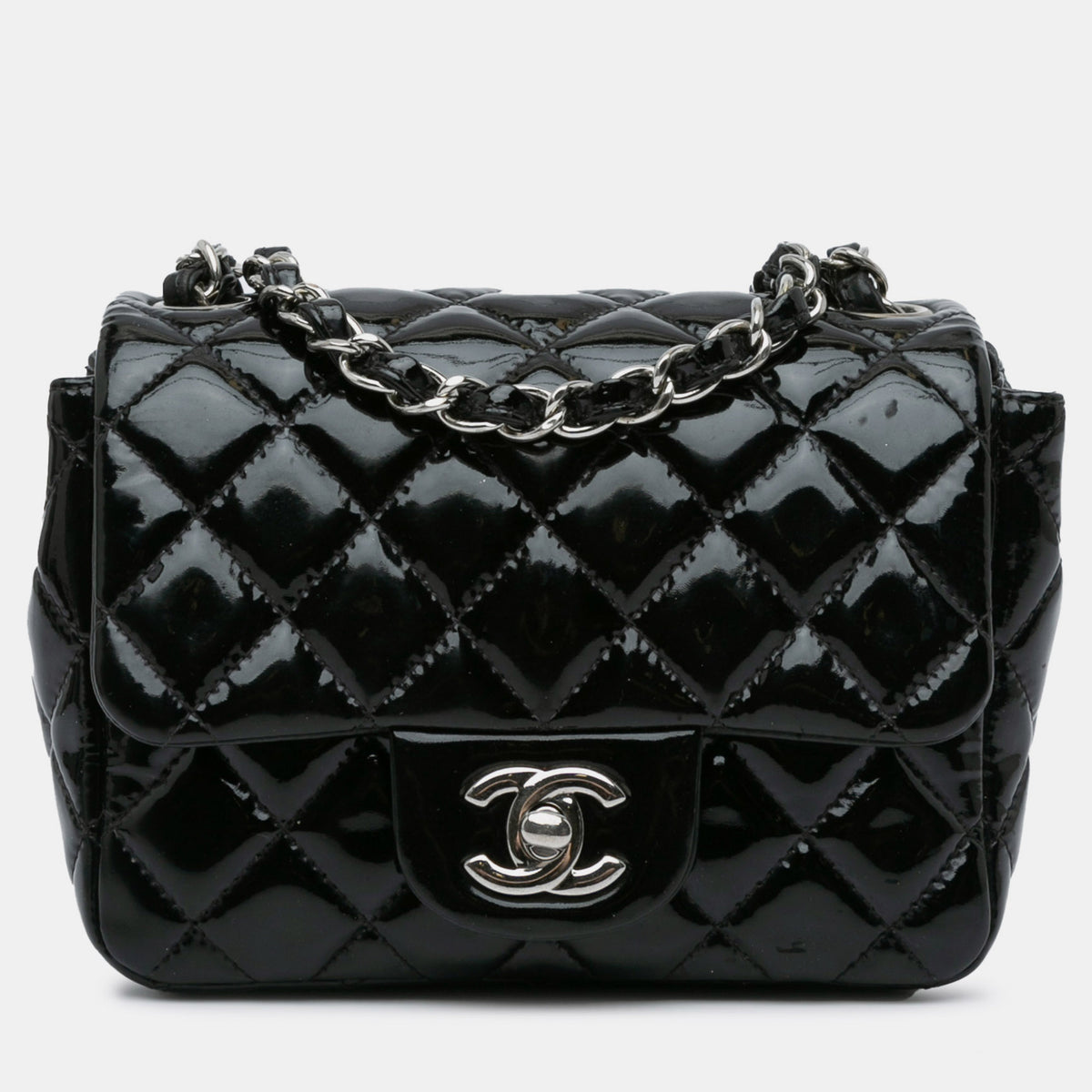 Chanel Mini Square Classic Patent Single Flap Bag