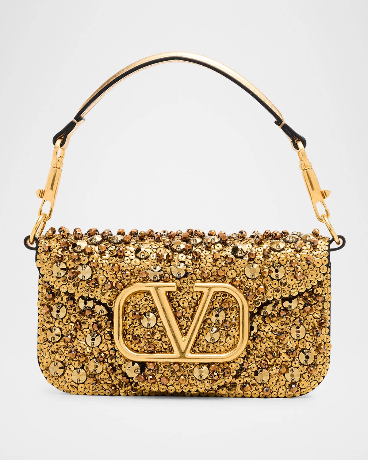 Valentino VLOGO Small Sequined Shoulder Bag