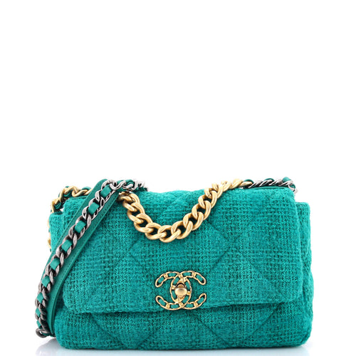 CHANEL 19 Flap Bag Quilted Tweed Medium