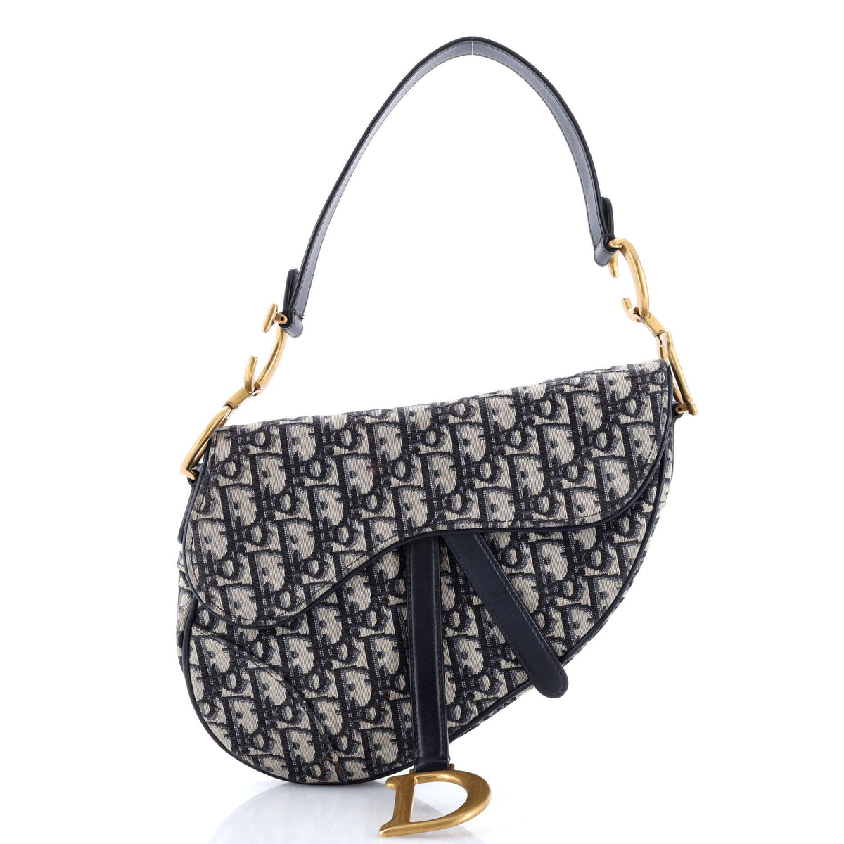 Christian Dior Saddle Handbag Oblique Canvas Medium