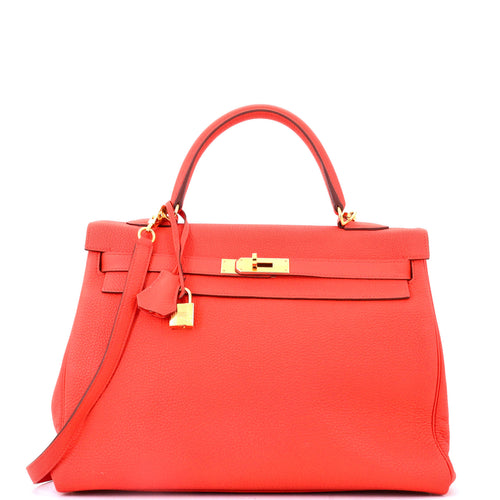 Kelly Handbag Capucine Togo with Gold Hardware 35
