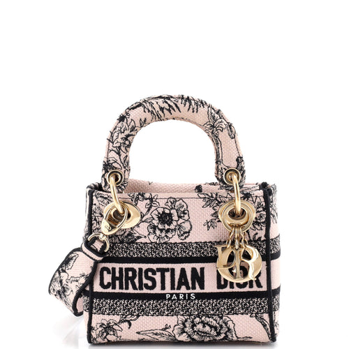 Lady D-Lite Bag Embroidered Canvas Mini