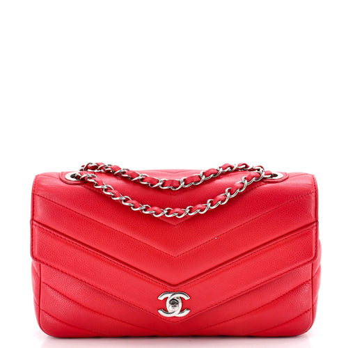 CHANEL Data Center Envelope Flap Bag Chevron Caviar Large