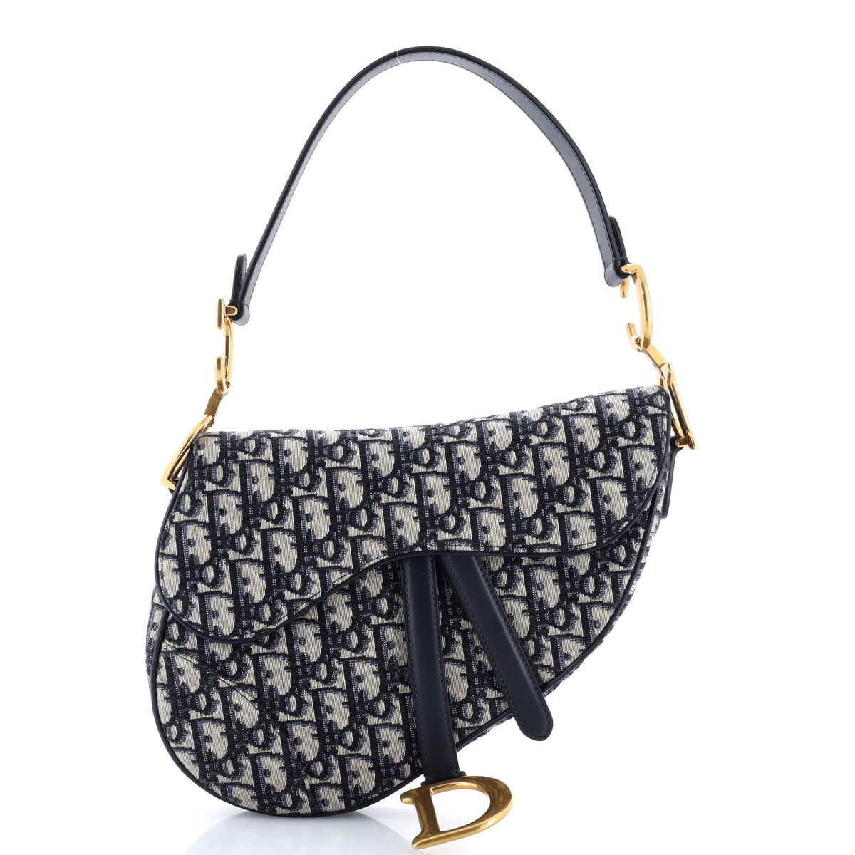 Christian Dior Saddle Handbag Oblique Canvas Medium