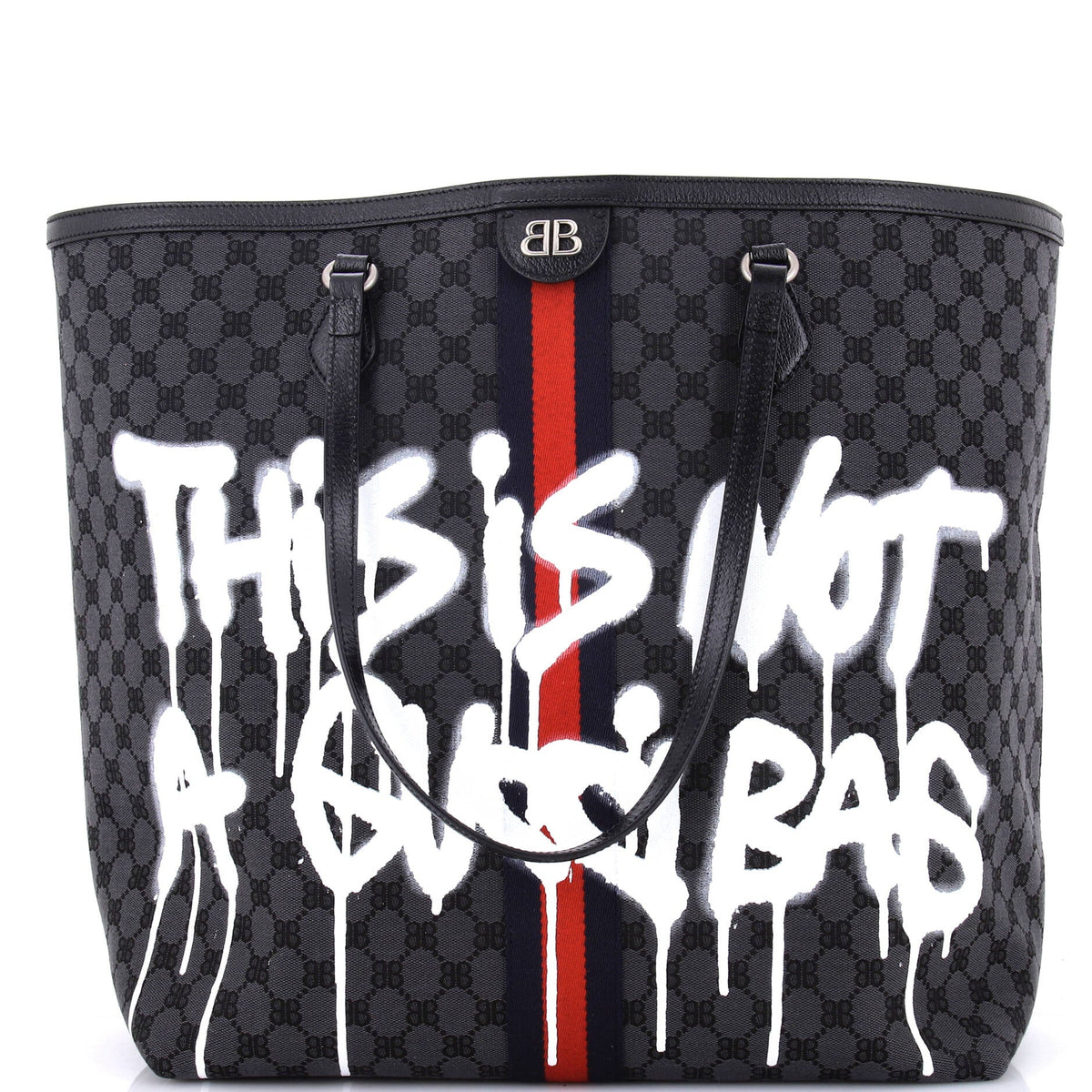 Balenciaga x Gucci The Hacker Project Tote Graffiti BB Canvas Large